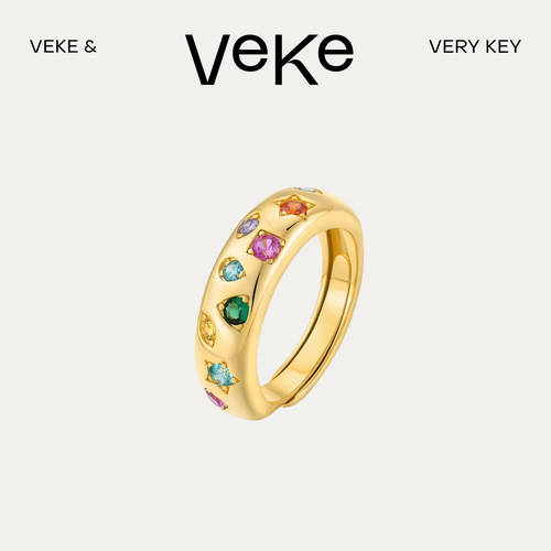 VEKE「质数」戒指复古轻奢简约气质小众指环活口戒指SR16921A