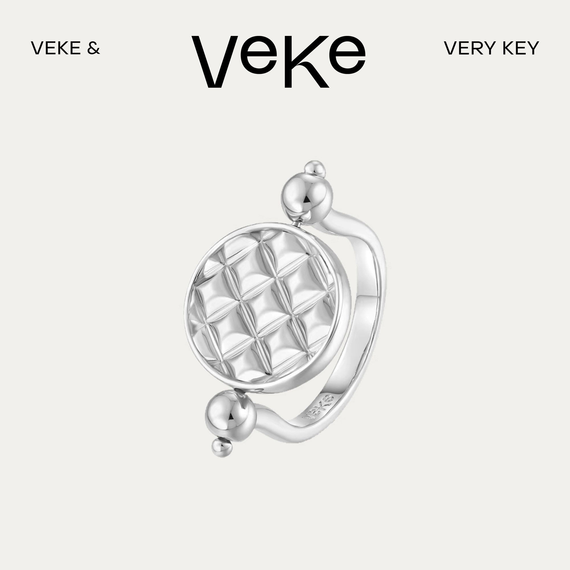 VEKE「菠萝」戒指复古气质小众高级感精致简约SR17769A