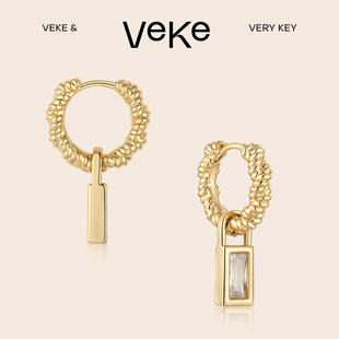独特耳饰女新款 VEKE独特气质耳环锆石高级感小众轻奢复古个性