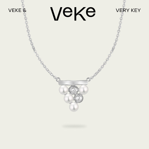 VEKE「白玉满枝」珍珠项链简约配饰气质款通勤项链NC17455A