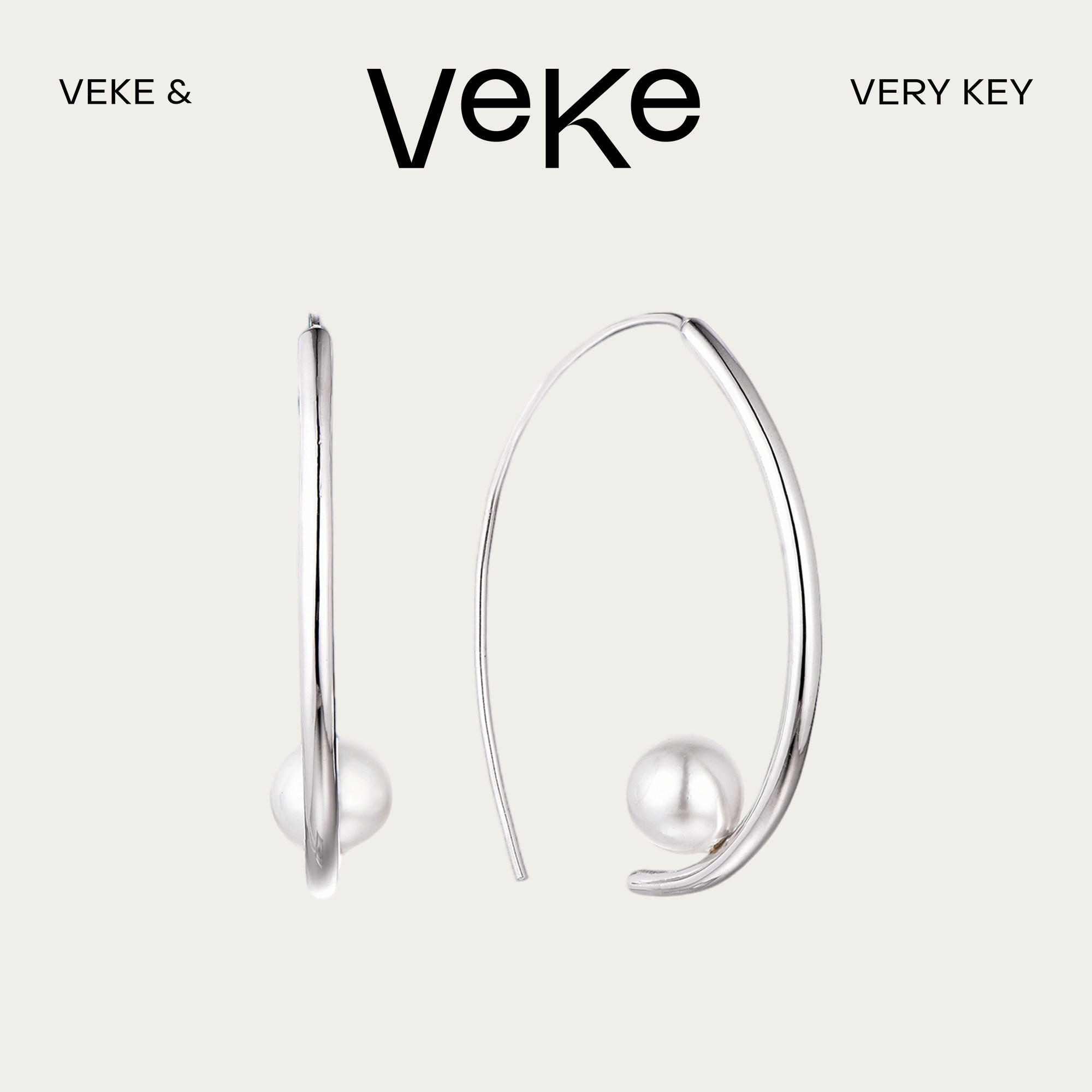 VEKE「余白」高级感耳环小众设计轻奢法式珍珠耳饰