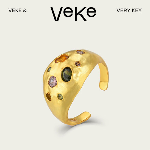 VEKE「印象派」小众设计感轻奢优雅复古开口戒指SR21235A