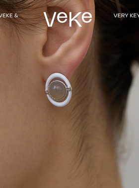 VEKE「秋序」复古简约通勤时尚百搭珐琅高级感耳饰耳钉SE19741A
