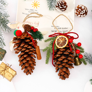 圣诞松果挂件圣诞树装饰品挂饰圣诞节饰品吊饰铃铛场景布置节日