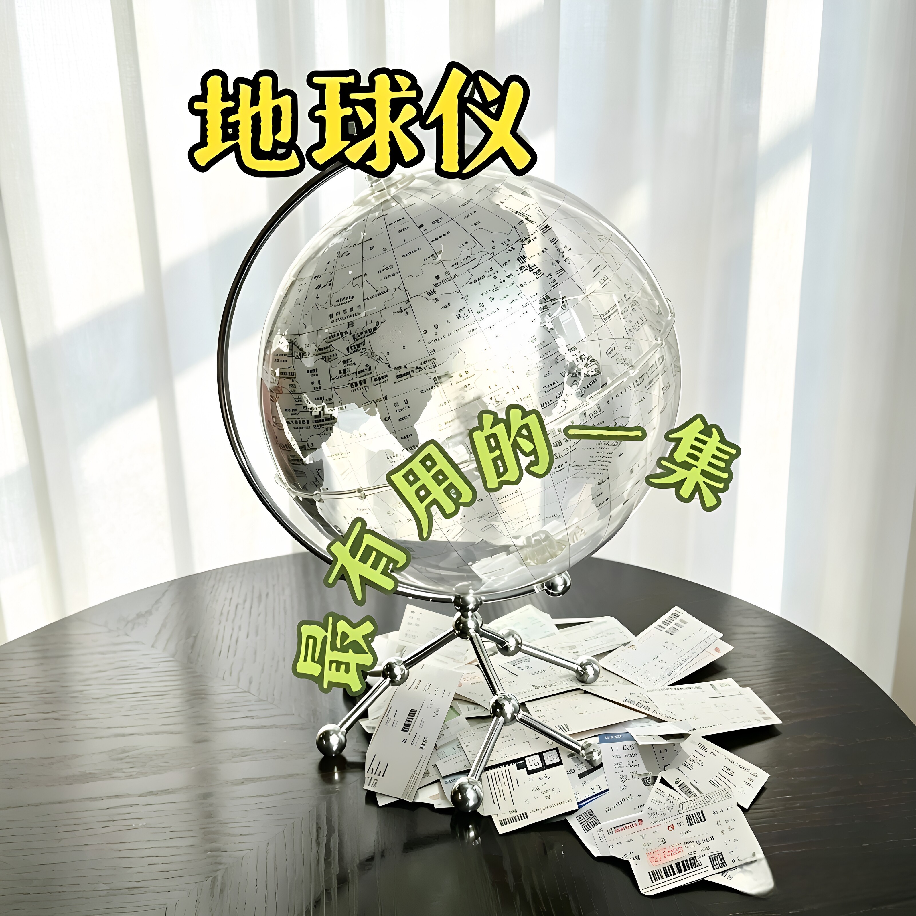 透明地球仪机票收纳盒大容量车票图片