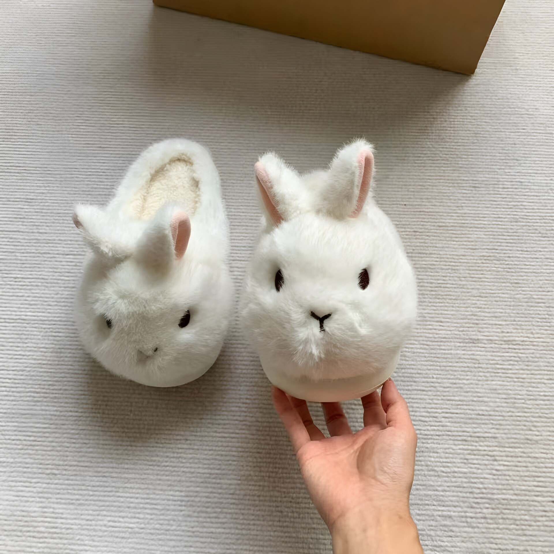 可爱兔子棉拖鞋女秋冬季防滑保暖