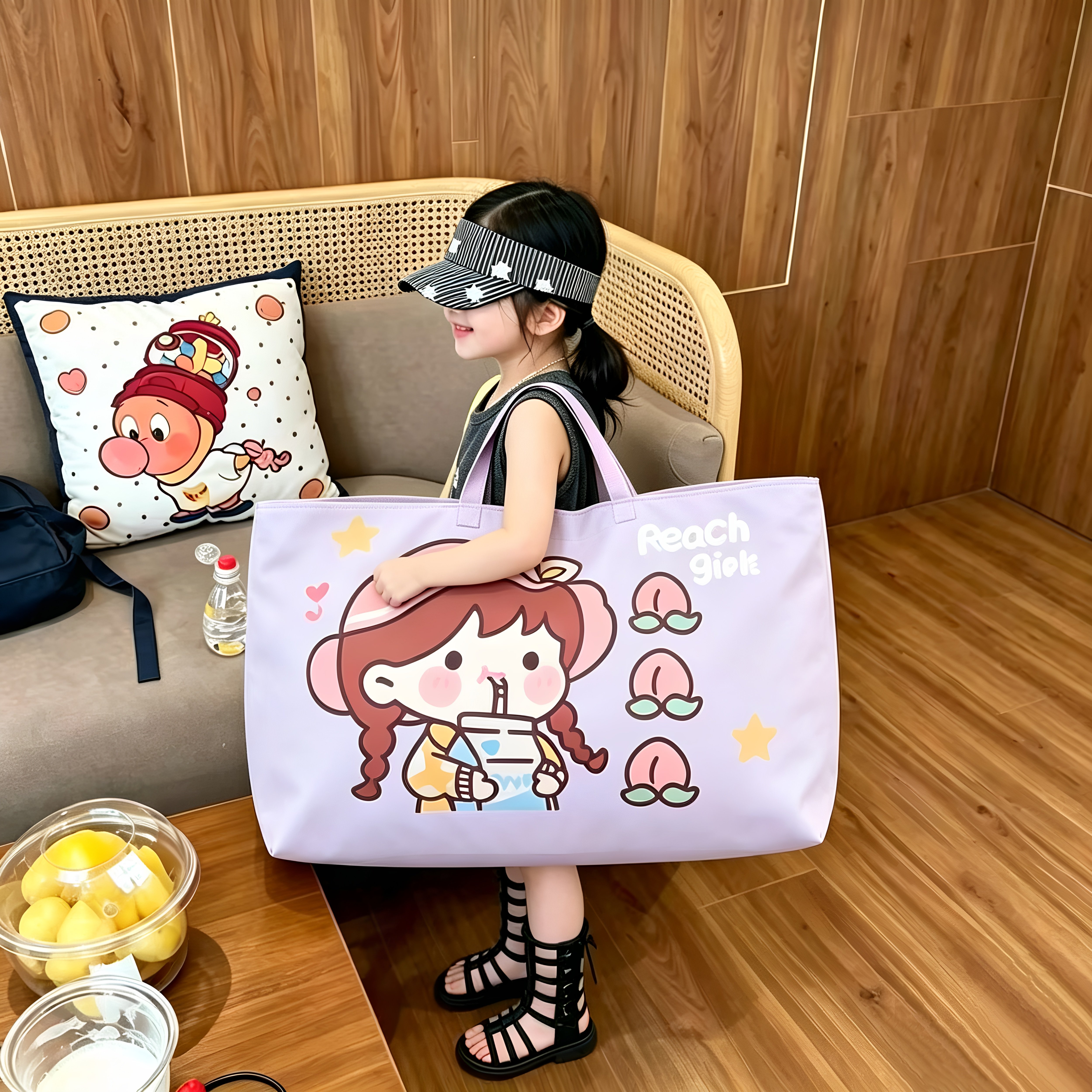 幼儿园被子收纳袋卡通可爱牛津布防水防潮儿童入园枕头衣物棉被袋