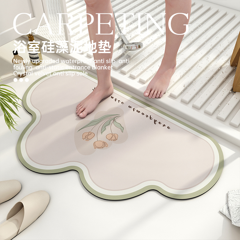 锦汐浴室地垫硅藻泥卫生间脚垫