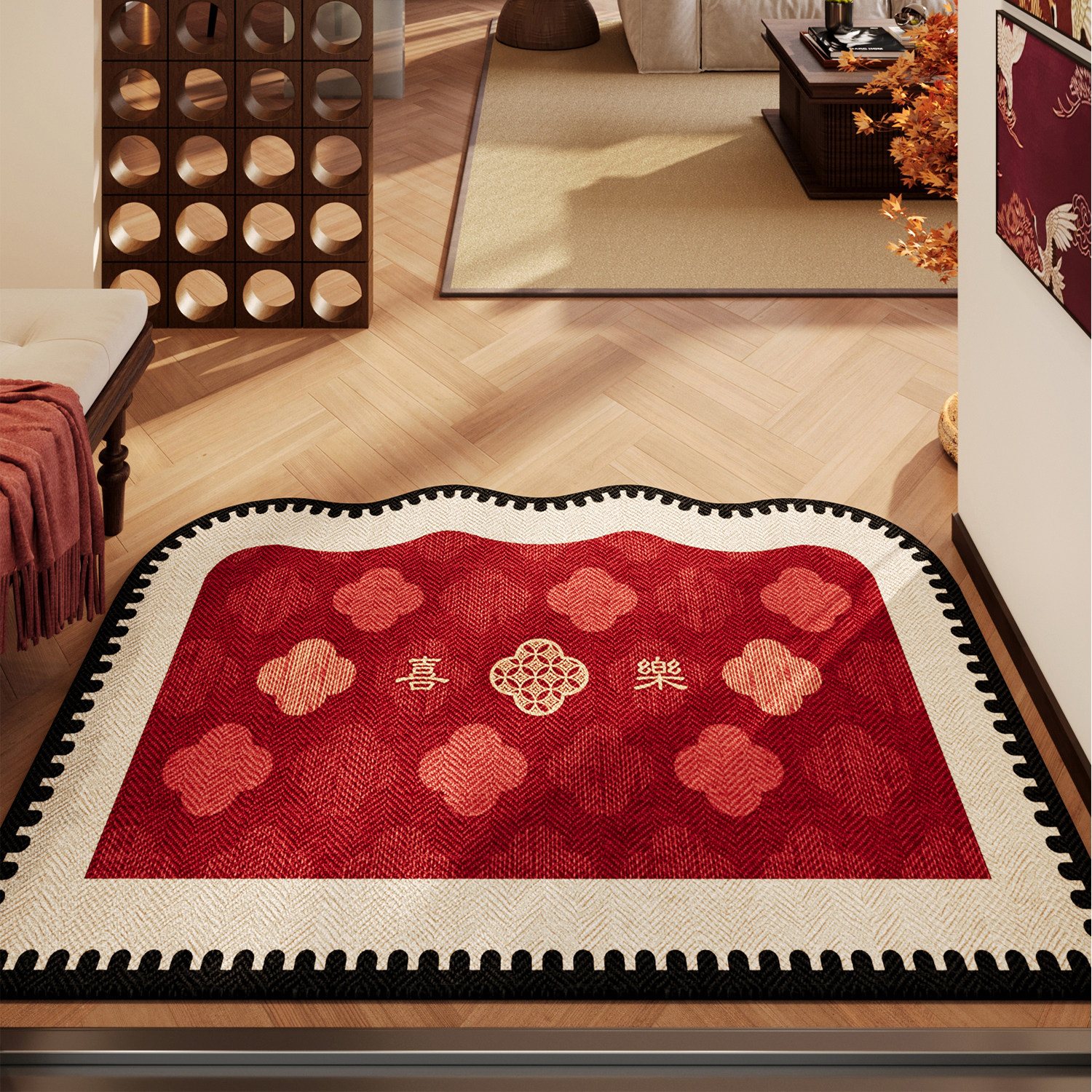 马年地垫入户门垫进门口新年脚垫2026新款红色门垫玄关防滑脚踏垫,居家布艺,入户地垫,淘宝优惠券,粉丝福利购,淘宝优惠卷