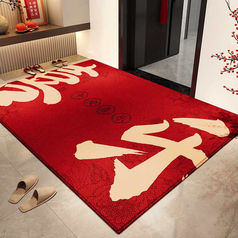红色入户门地垫耐脏防滑防水脚垫