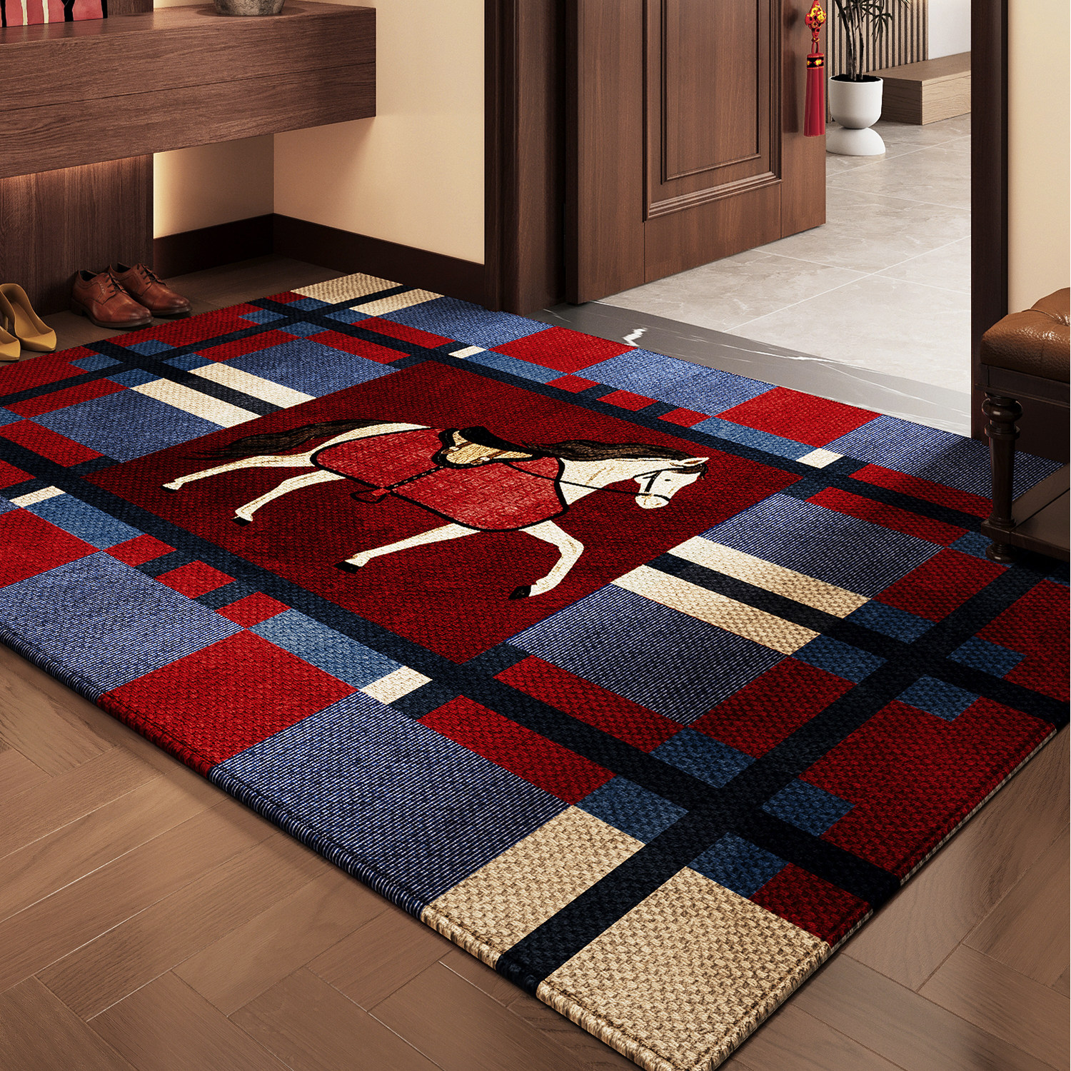 马年入户门地垫进门口门垫新款喜庆脚垫防滑耐脏地毯可裁剪脚踏垫,居家布艺,入户地垫,淘宝优惠券,粉丝福利购,淘宝优惠卷