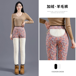 特厚羊毛护膝棉裤2024新款女外穿加绒保暖裤东北大码小直筒女裤