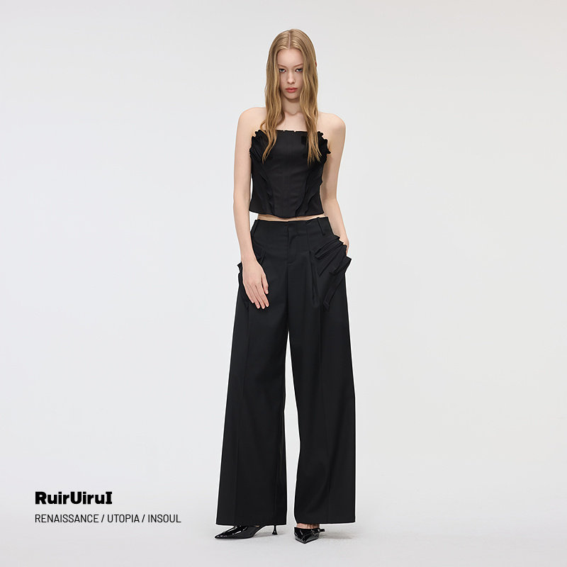 RuirUirul弧形抹胸上衣女秋季新品修身金属钉饰时尚吊带背心,女装/女士精品,抹胸,淘宝优惠券,粉丝福利购,淘宝优惠卷