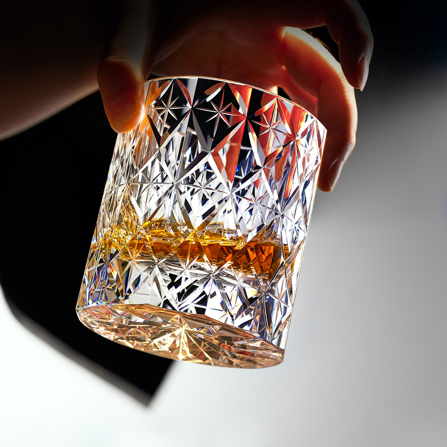 新品定制款斜纹星芒切子杯