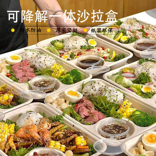 食品级纸浆可降解一次性沙拉盒