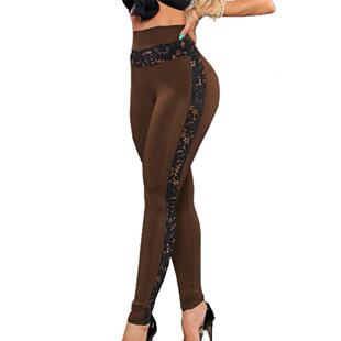 hip panel lift track Solid pants纯色蕾丝拼接提臀运动裤 lace