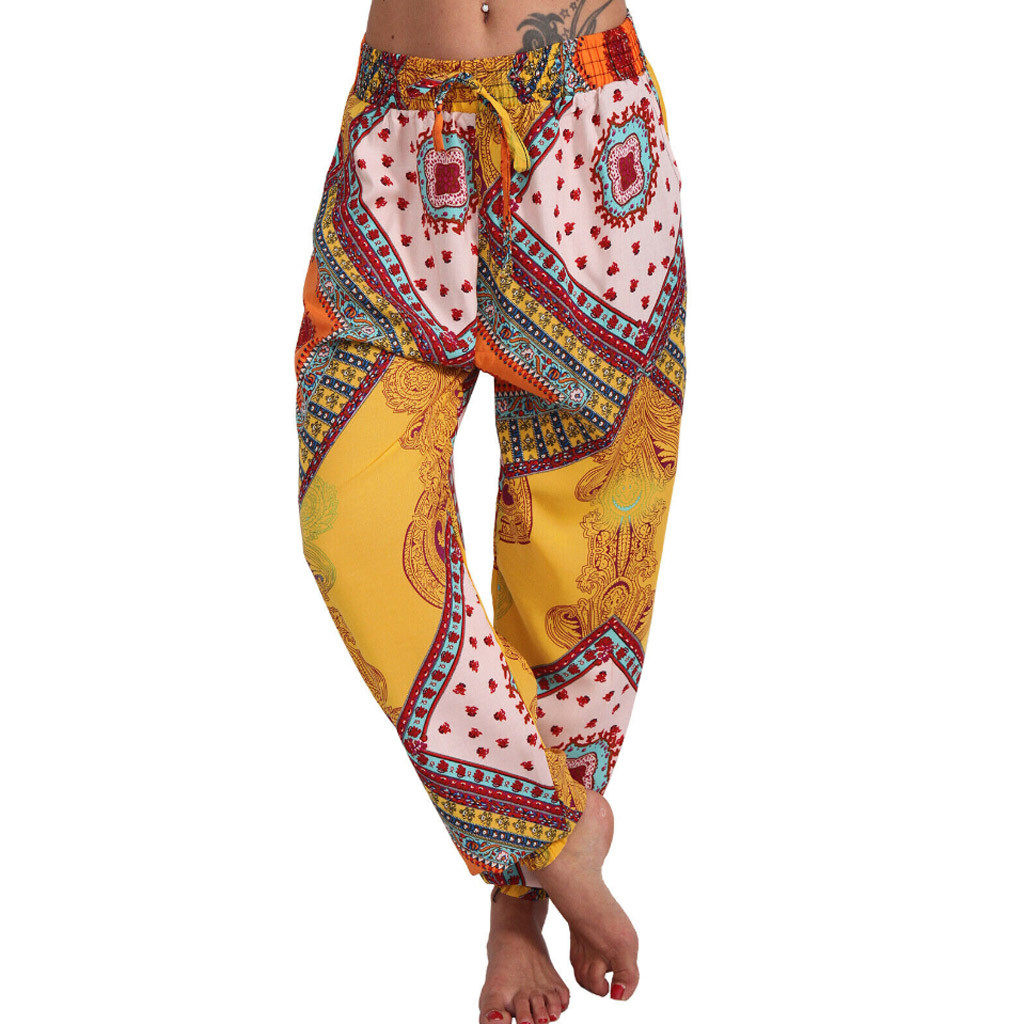 Digitally printed harem casual pocket slacks数码印花哈伦长裤