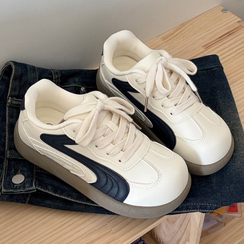 鞋子女款2026春季新款休闲德训鞋厚底小白鞋ins潮小众百搭运动鞋