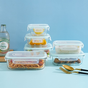 玻璃保鲜盒小号宝宝新款密封学生迷你微波保鲜饭盒食盒套装盒带盖