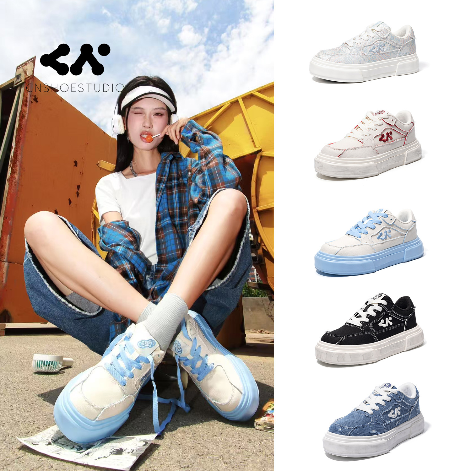 CN板鞋女2025新款夏季透气帆布鞋