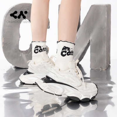 CN老爹鞋复古做旧厚底增高鞋女