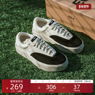 EQLZ义阔官方FAULT22增高通勤板鞋男女情侣帆布鞋撞色复古休闲鞋