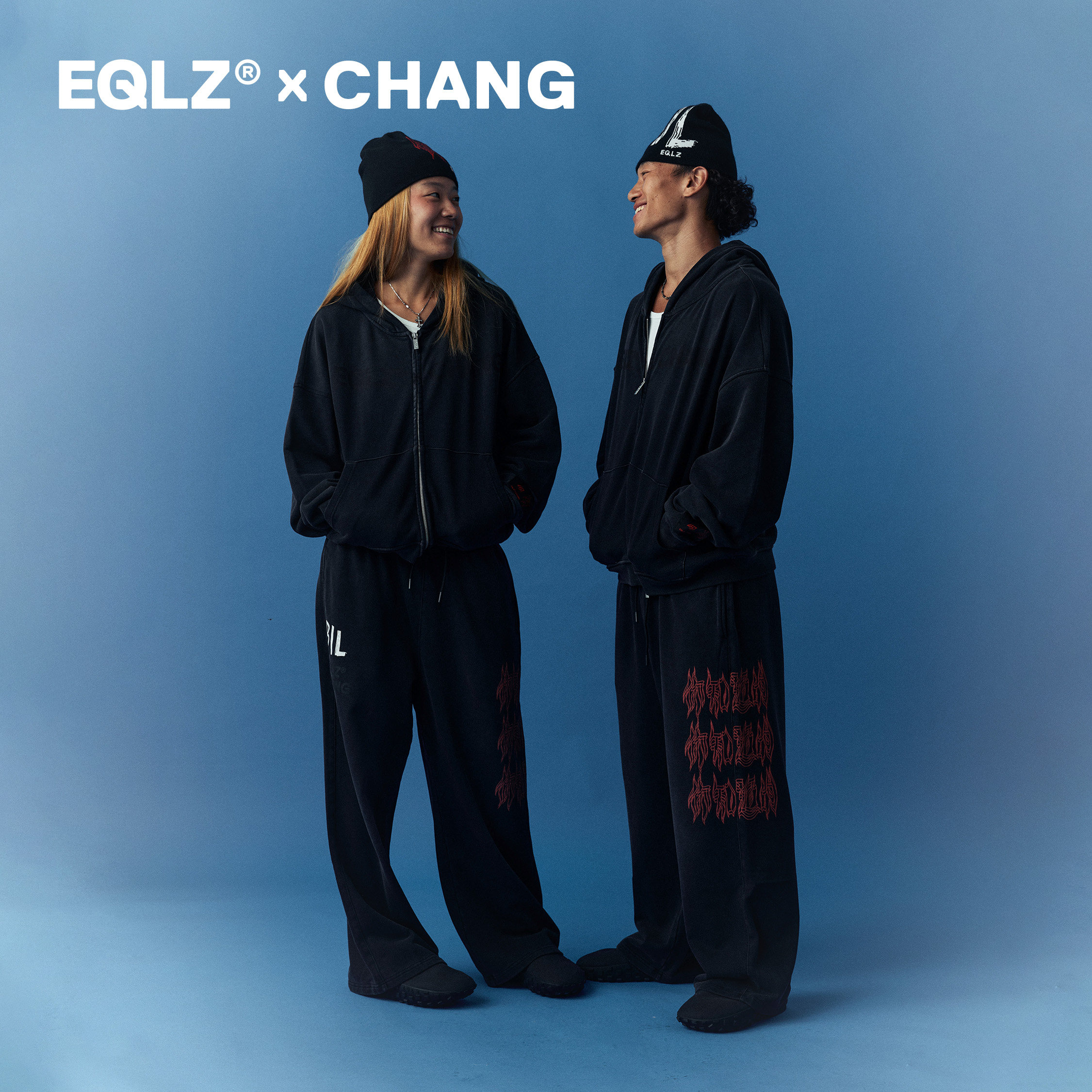 EQLZ×CHANG联名水洗弯刀长裤