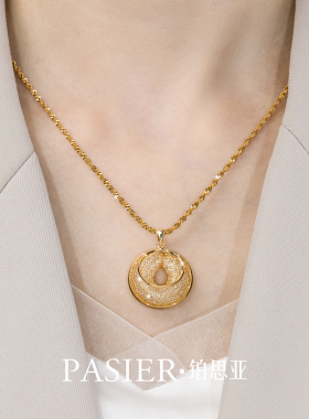 铂思亚琳琅项链女国风平安扣锁骨链2025新款爆款简约时尚颈链配饰