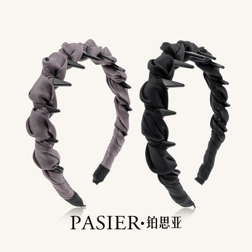 铂思亚 法式缎面 正反可戴高颅顶发箍