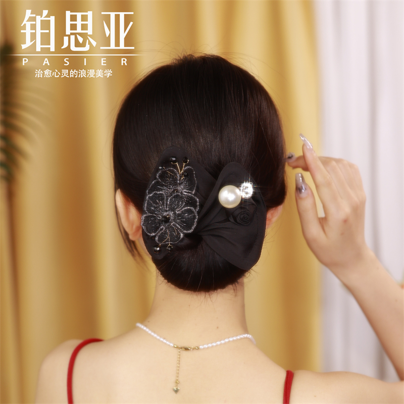 铂思亚手工刺绣万能盘发器女