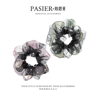 铂思亚【赫本王妃】 莲叶田田 优雅浪漫百搭轻奢蝴蝶结发圈CC1812