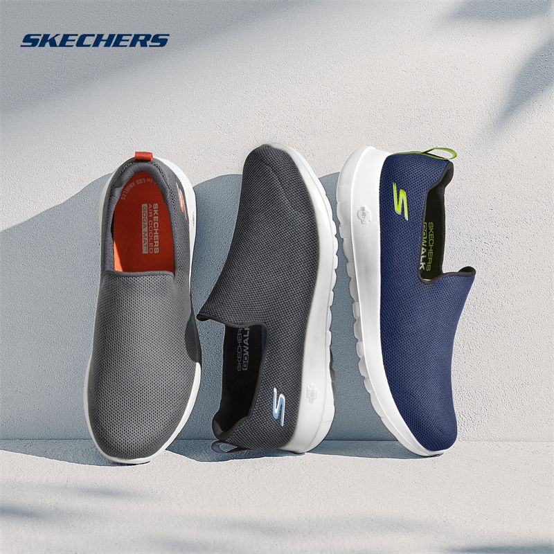 Skechers斯凯奇男鞋春季新款一脚蹬健步鞋轻便舒适缓震休闲运动鞋