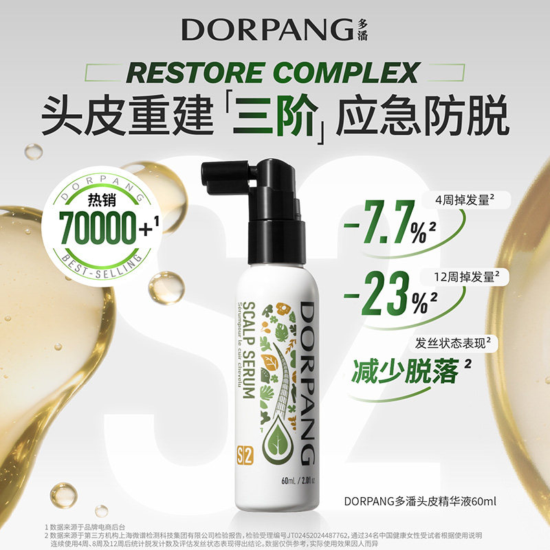 多潘DORPANG防脱精华液S2头皮护理养发毛囊养护强韧发根