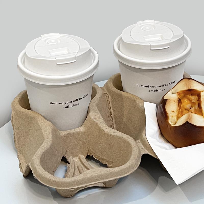 网红极简咖啡杯子一次性带盖奶茶纸杯外带打包商用专用热饮杯定制