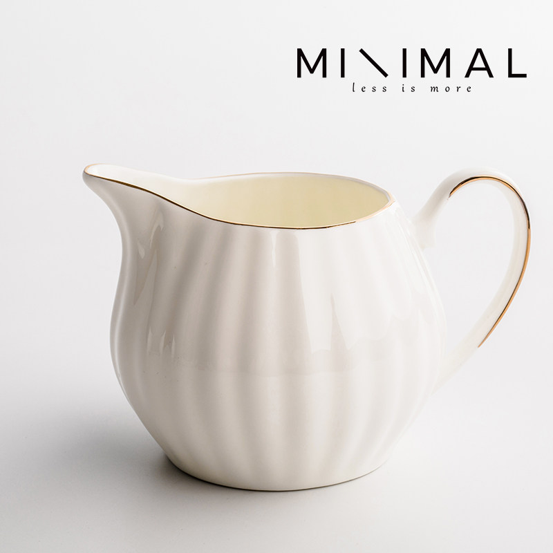 骨瓷金边高档咖啡加奶杯 陶瓷小奶缸 欧式奶盅奶壶奶杯奶罐蜂蜜杯