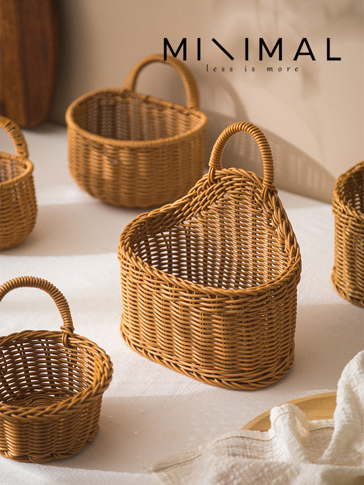 斯堪的纳维亚编织篮子厨房姜和大蒜储存篮子覆古彷藤墙挂篮子挎包,收纳整理,其他收纳篮,淘宝优惠券,粉丝福利购,淘宝优惠卷