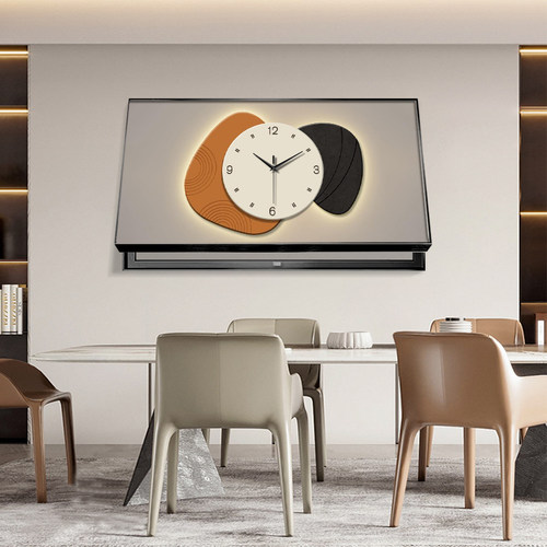 石来运转电表箱装饰画创意时钟饭厅大尺寸网路盒开关配电箱遮挡画