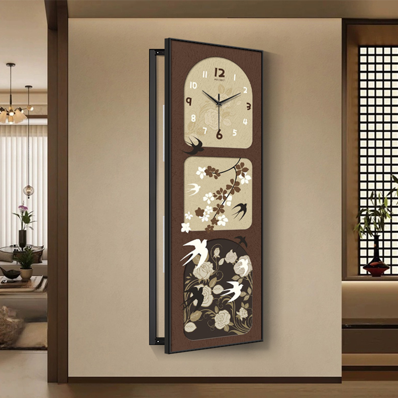 东方美学电表箱装饰画竖版超大尺寸钟表遮挡配电箱空气开关盒挂画