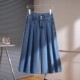 2026夏季 新款 高腰裙裤 天丝阔腿牛仔裤 67分裤 女薄款 直筒中裤 七分裤