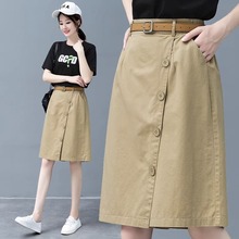 裙裤秋2025款宽松五分裤女不规则中长款假两件裤裙韩版大码休闲裤