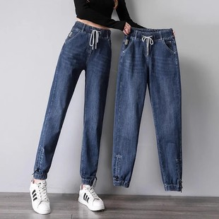 宽松老爹哈伦裤 广州新塘牛仔裤 大码 秋冬加绒萝卜裤 女春秋2025新款