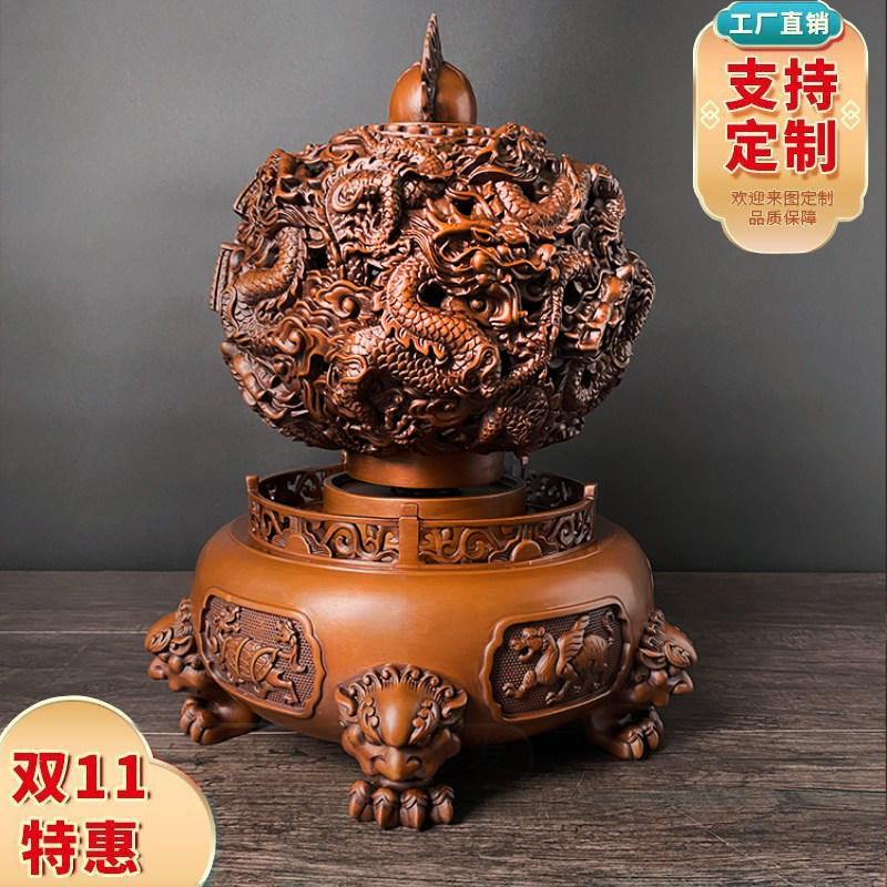 九转乾坤铜鼎摆件新中式摆件纯铜时来运转家居开业礼品聚宝盆摆件