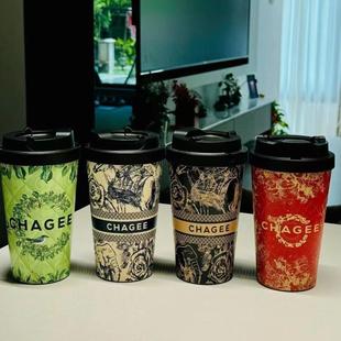 霸王茶姬保冷保温杯400ml茶马古道经典黑金简乐扣联名款茶杯