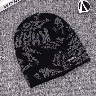 姝姝帽社冬季黑色时尚网红新款男女户外加绒帽保暖针织帽防风冷帽