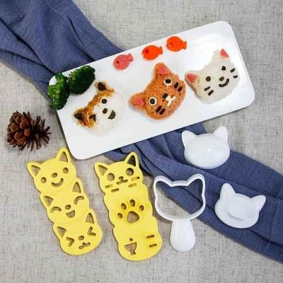 猫咪饭团模具套装 宝宝辅食diy模具可爱海苔寿司卡通造型便当模具