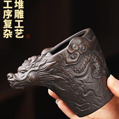 宜兴公道杯紫砂茶滤一体套装耐热分茶器大号茶壶茶海功夫茶具配件