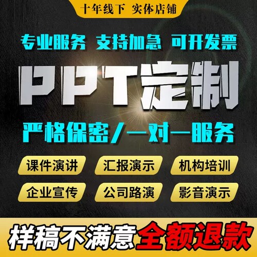 ppt制作代做定制美化修改帮做汇报课件设计排版代作年终总结述职