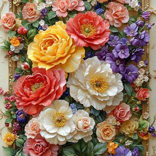 精准印花 90十字绣 花团锦簇70 新疆长绒棉