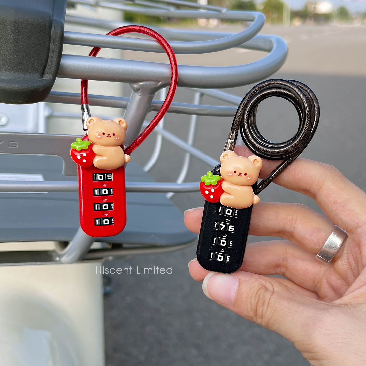 创意卡通电动车车筐防盗密码锁