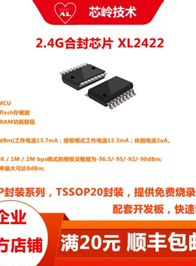 2.4G无线收发芯片 XL2422 XL2412P 性能优异 内置MCU SOC芯片